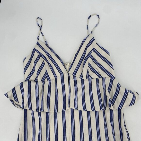 BCBG Generation Women's Size 8 Jumpsuit Gardenia Peplum Sleeveless Stripe Romper - Picture 5 of 16